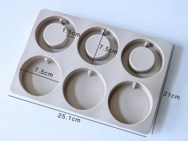 Molde silicona 6 colgantes redondos